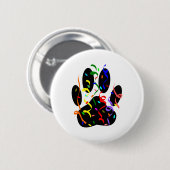 Dog Paw Print mit Confetti und Streamer Button (Vorne & Hinten)
