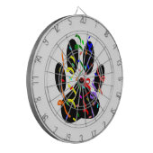 Dog Paw Print mit Confetti und Streamer Dartscheibe (Vorderseite Links)