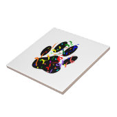 Dog Paw Print mit Confetti und Streamer Fliese (Seite)