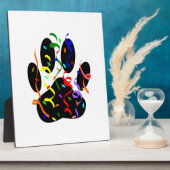 Dog Paw Print mit Confetti und Streamer Fotoplatte (Seite)