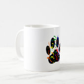 Dog Paw Print mit Confetti und Streamer Kaffeetasse (Vorderseite Links)