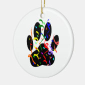 Dog Paw Print mit Confetti und Streamer Keramikornament (Links)