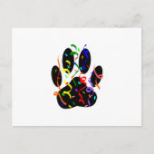 Dog Paw Print mit Confetti und Streamer Postkarte (Vorderseite)