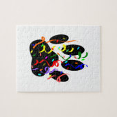 Dog Paw Print mit Confetti und Streamer Puzzle (Horizontal)