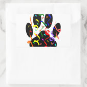 Dog Paw Print mit Confetti und Streamer Rechteckiger Aufkleber (Tasche)