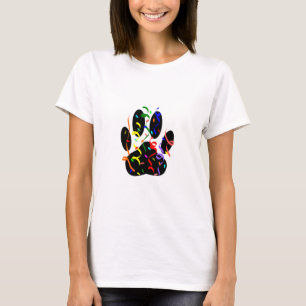 Dog Paw Print mit Confetti und Streamer T-Shirt