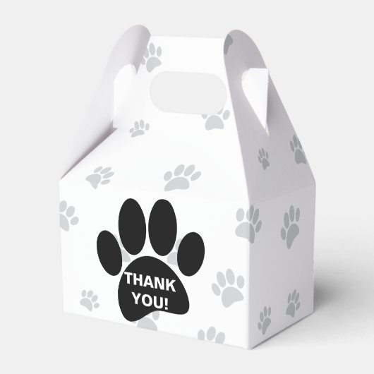 Dog Paw Print mit Dankeschön Nachricht Geschenkschachtel (Rückseite)