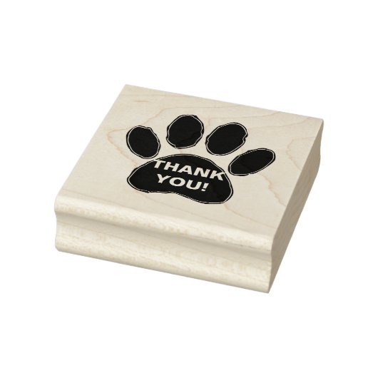 Dog Paw Print mit Dankeschön Nachricht Gummistempel (Stempel)