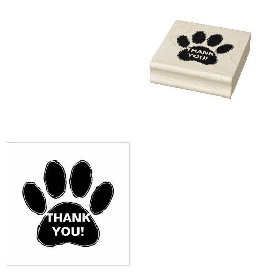 Dog Paw Print mit Dankeschön Nachricht Gummistempel (Stempel)