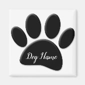 Dog Paw Print mit eigenem Doggie-Namen Magnet (Vorne)