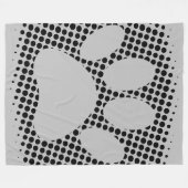 Dog Paw Print mit Halftone Hintergrund Fleecedecke (Vorderseite (Horizontal))