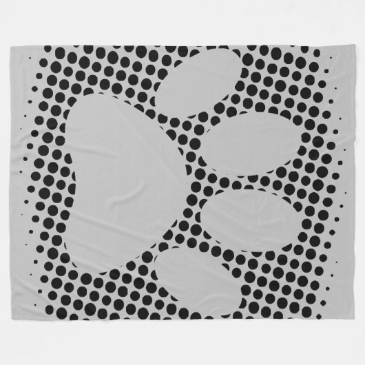 Dog Paw Print mit Halftone Hintergrund Fleecedecke (Vorderseite (Horizontal))
