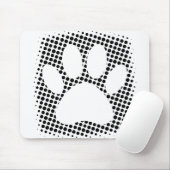 Dog Paw Print mit Halftone Hintergrund Mousepad (Mit Mouse)