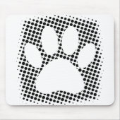 Dog Paw Print mit Halftone Hintergrund Mousepad (Vorne)