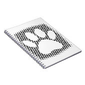 Dog Paw Print mit Halftone Hintergrund Notizblock (Rechte Seite)