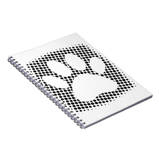 Dog Paw Print mit Halftone Hintergrund Notizblock (Rechte Seite)