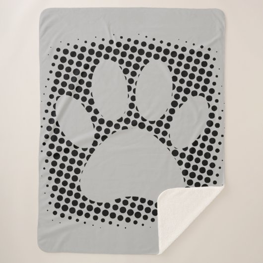 Dog Paw Print mit Halftone Hintergrund Sherpadecke (Vorderseite)