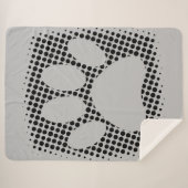 Dog Paw Print mit Halftone Hintergrund Sherpadecke (Vorderseite (Horizontal))