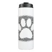 Dog Paw Print mit Halftone Hintergrund Thermosbecher (Vorderseite)