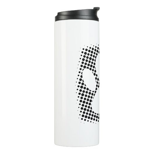 Dog Paw Print mit Halftone Hintergrund Thermosbecher (Nach links gedreht)