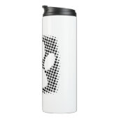 Dog Paw Print mit Halftone Hintergrund Thermosbecher (Nach rechts gedreht)