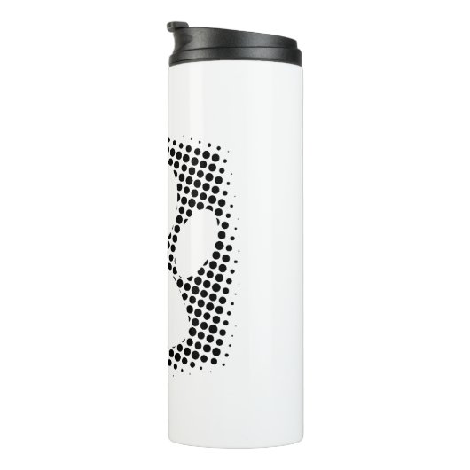 Dog Paw Print mit Halftone Hintergrund Thermosbecher (Nach rechts gedreht)