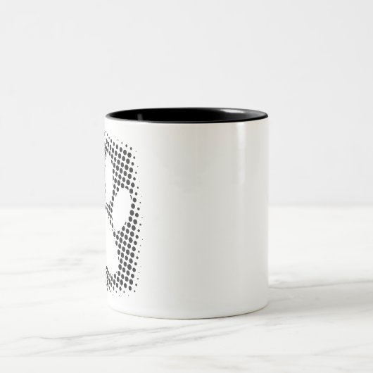 Dog Paw Print mit Halftone Hintergrund Zweifarbige Tasse (Mittel)