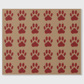Dog Paw Print mit Herz auf braun Geschenkpapier (Flach)