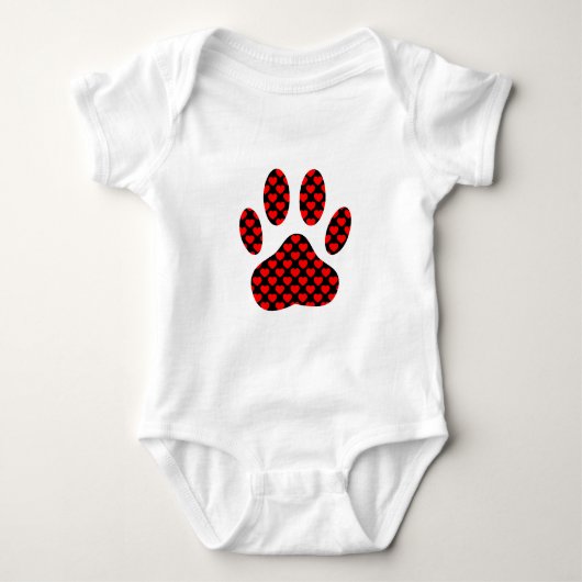 Dog Paw Print mit Herz Baby Strampler (Vorderseite)