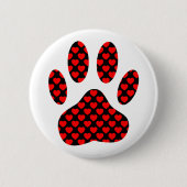 Dog Paw Print mit Herz Button (Vorderseite)