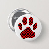 Dog Paw Print mit Herz Button (Vorne & Hinten)