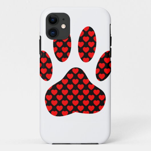 Dog Paw Print mit Herz Case-Mate iPhone Hülle (Rückseite)