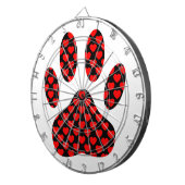 Dog Paw Print mit Herz Dartscheibe (Vorderseite rechts)