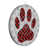 Dog Paw Print mit Herz Dartscheibe (Vorderseite Links)