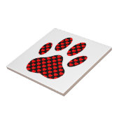 Dog Paw Print mit Herz Fliese (Seite)