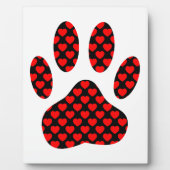Dog Paw Print mit Herz Fotoplatte (Vorderseite)