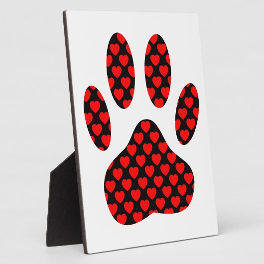 Dog Paw Print mit Herz Fotoplatte (Seite)
