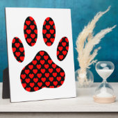 Dog Paw Print mit Herz Fotoplatte (Seite)