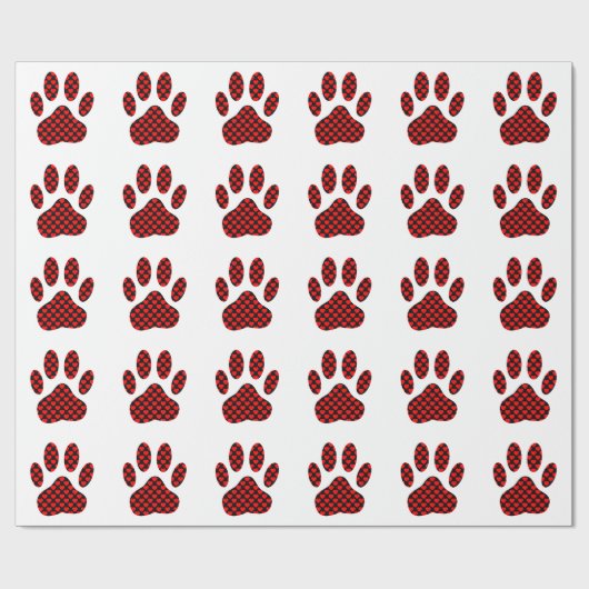 Dog Paw Print mit Herz Geschenkpapier (Flach)
