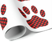 Dog Paw Print mit Herz Geschenkpapier (Rolleneckpunkt)