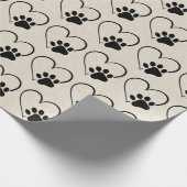 Dog Paw Print mit Herz Geschenkpapier (Ecke)