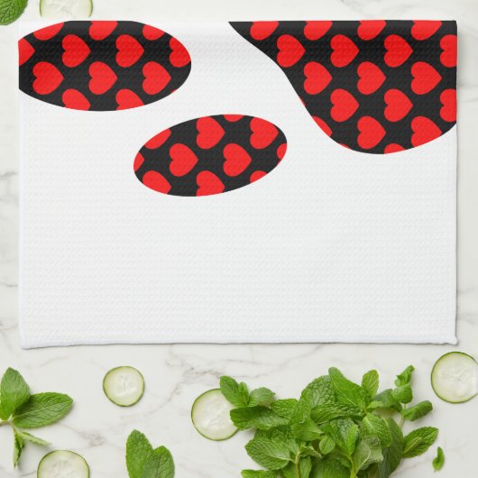 Dog Paw Print mit Herz Geschirrtuch (Gefaltet)