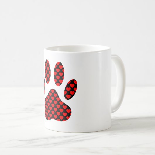 Dog Paw Print mit Herz Kaffeetasse (VorderseiteRechts)