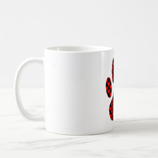 Dog Paw Print mit Herz Kaffeetasse (Links)