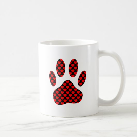 Dog Paw Print mit Herz Kaffeetasse (Rechts)
