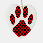 Dog Paw Print mit Herz Keramik Ornament (Rechts)
