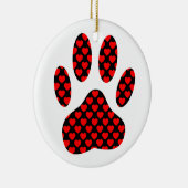 Dog Paw Print mit Herz Keramikornament (Rechts)