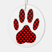 Dog Paw Print mit Herz Keramikornament (Links)