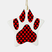 Dog Paw Print mit Herz Keramikornament (Rechts)