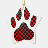 Dog Paw Print mit Herz Keramikornament (Links)